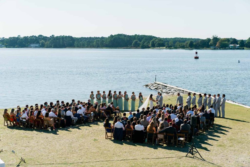 Tred Avon Yacht Club Wedding Oxford Maryland waterfront ceremony tented reception