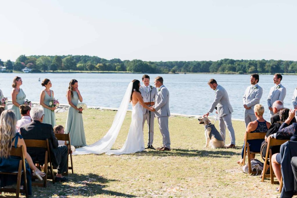 Tred Avon Yacht Club Wedding Oxford Maryland waterfront ceremony tented reception