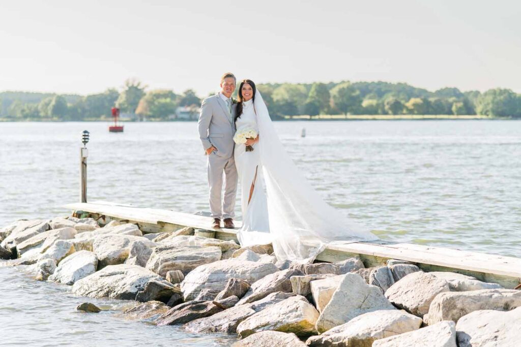 Tred Avon Yacht Club Wedding Oxford Maryland waterfront ceremony tented reception