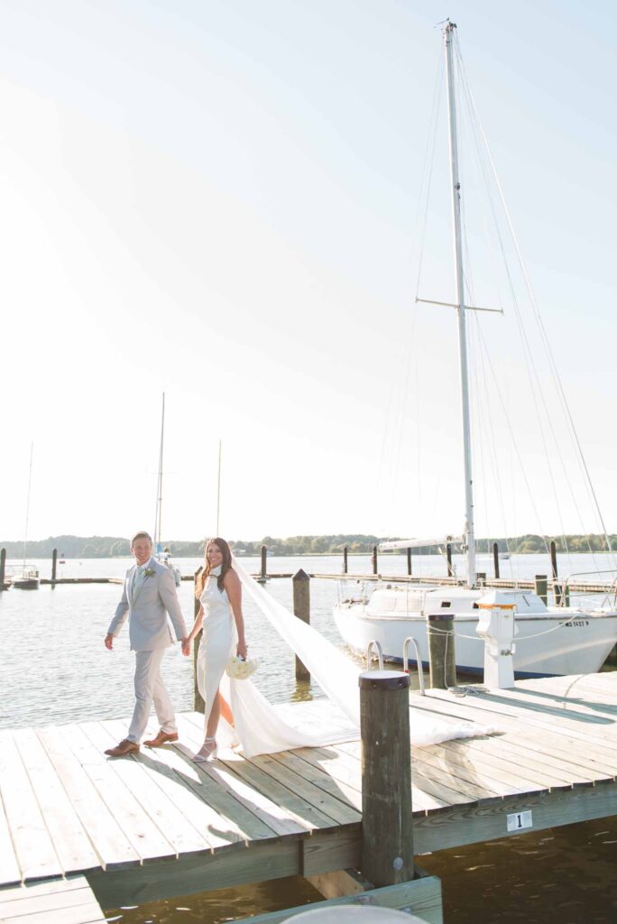 Tred Avon Yacht Club Wedding Oxford Maryland waterfront ceremony tented reception