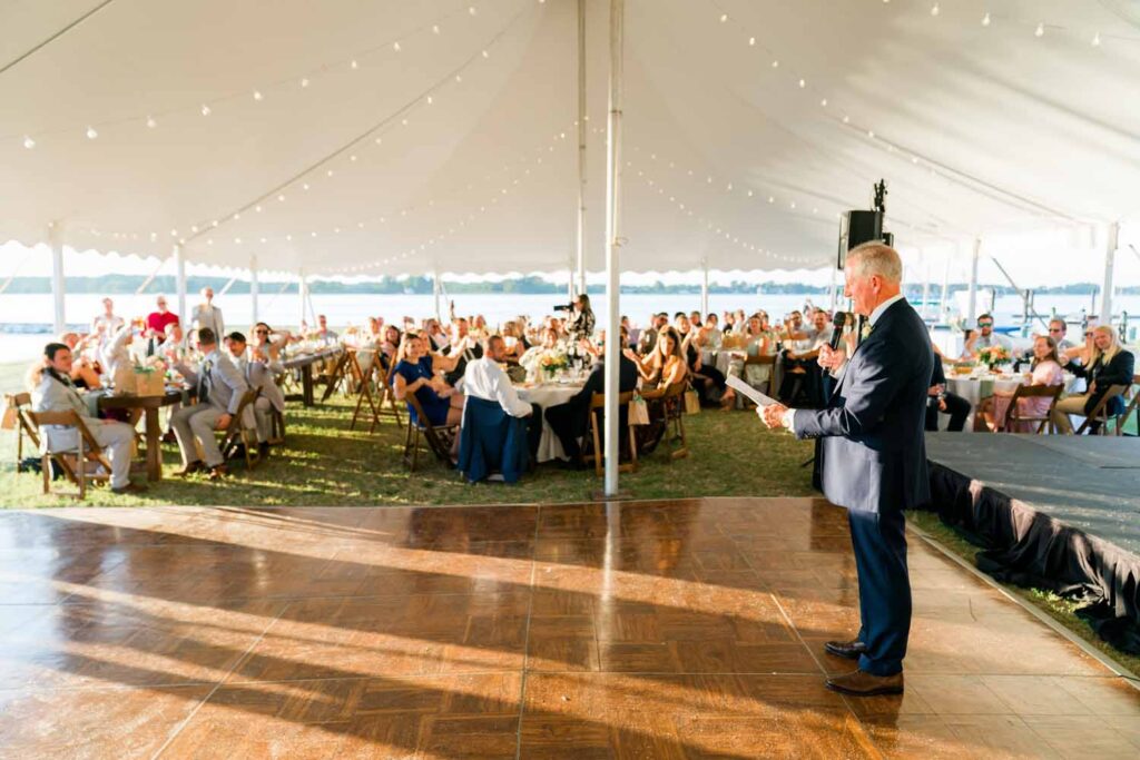 Tred Avon Yacht Club Wedding Oxford Maryland waterfront ceremony tented reception