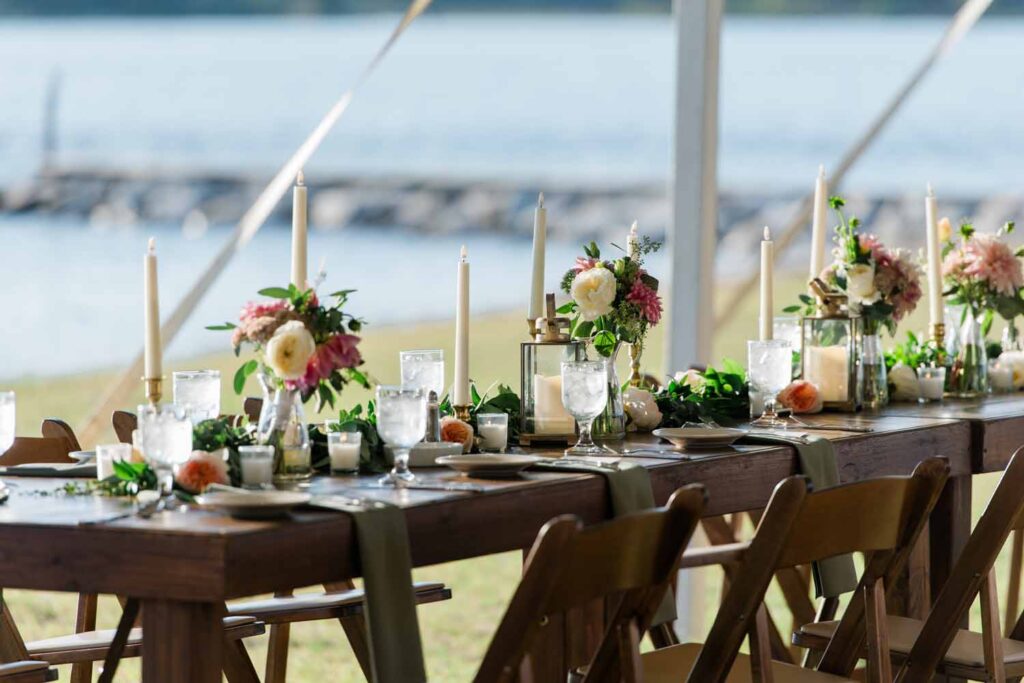 Tred Avon Yacht Club Wedding Oxford Maryland waterfront ceremony tented reception