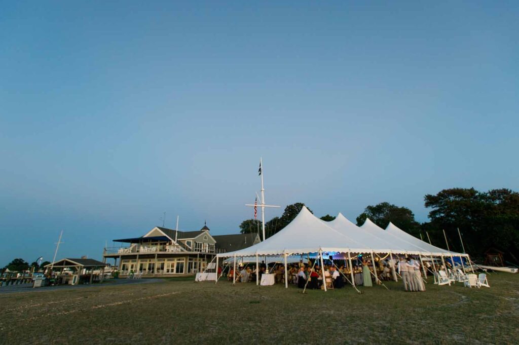 Tred Avon Yacht Club Wedding Oxford Maryland waterfront ceremony tented reception