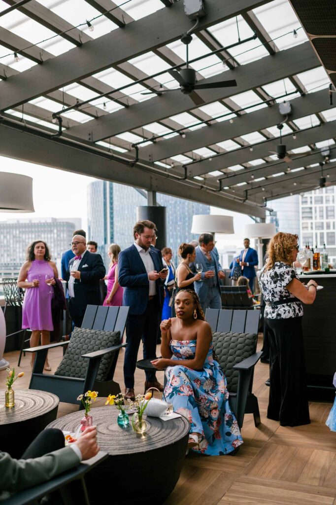 Archer Hotel Tysons wedding reception rooftop cocktail hour