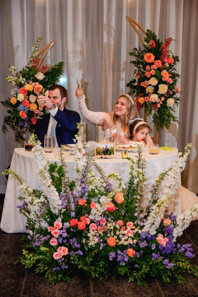 Archer Hotel Tysons wedding reception rooftop sweetheart table