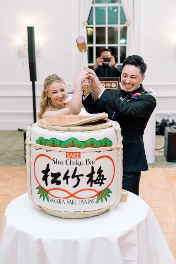 Washington Golf and Country Club wedding Virginia - Japanese sake barrel ceremony