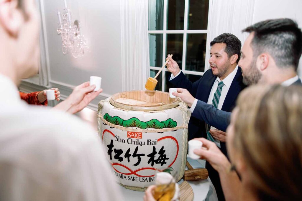 Washington Golf and Country Club wedding Virginia - Japanese sake barrel ceremony