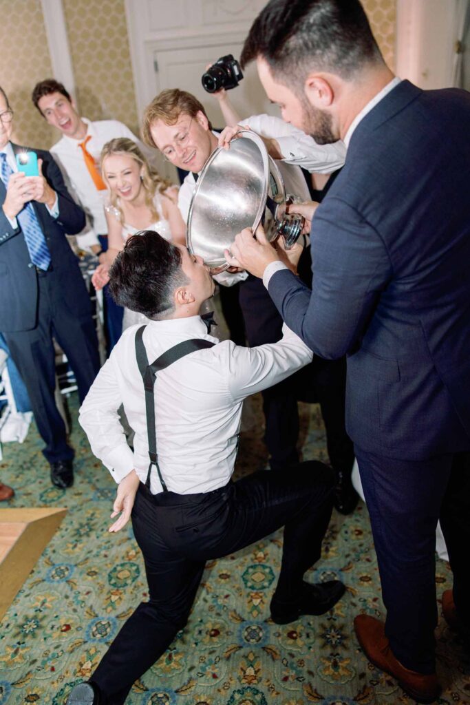 Washington Golf and Country Club wedding Virginia - Japanese sake barrel ceremony