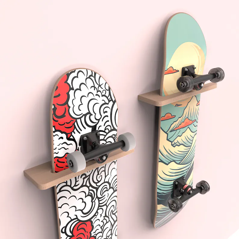 skateboard wall hook/holder - Father's Day Gift Guide idea