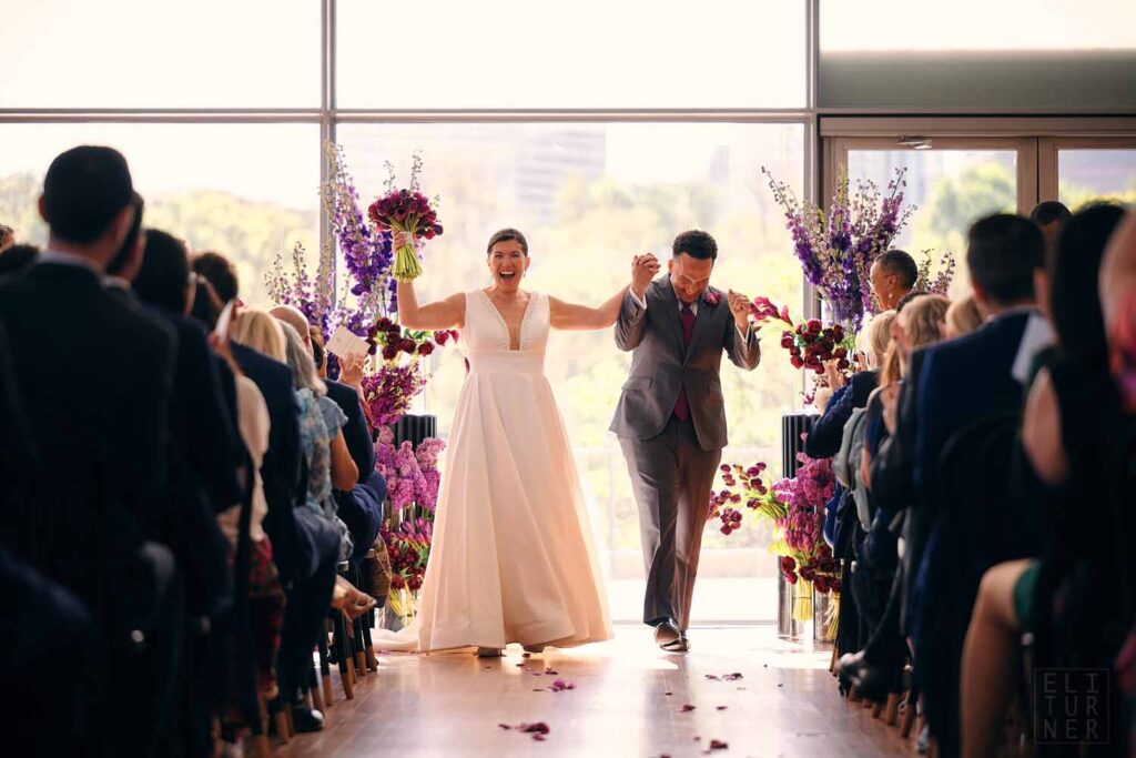 Reach Kennedy Center Wedding ceremony Purple Modern Skylight Pavilion