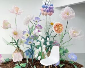 freestanding oversized whimsical paper flowers