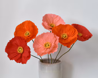 paper poppies - wedding flowers