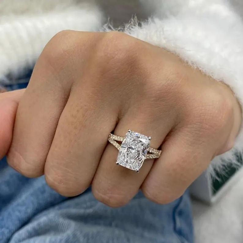 Taylor Swift Engagement Ring dupes - elongated cushion cut diamond - A curated Etsy list