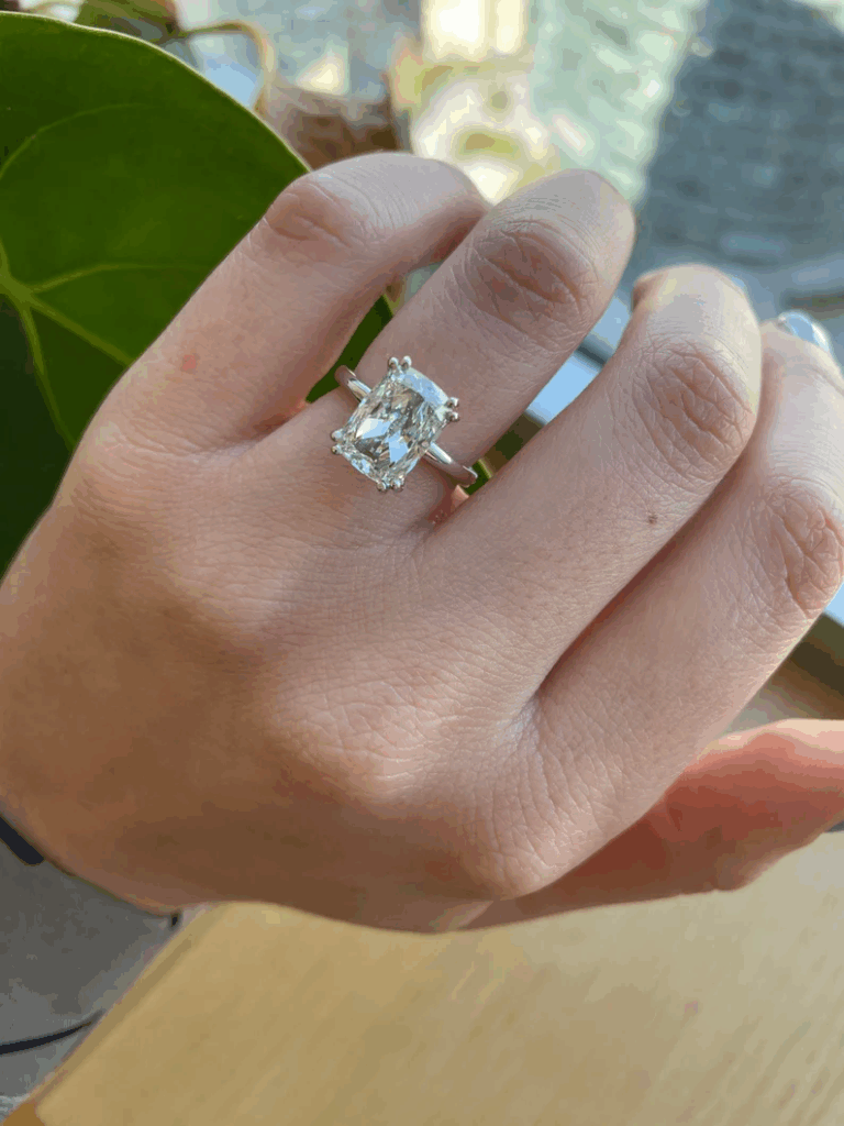 Taylor Swift Engagement Ring dupes - elongated cushion cut diamond - A curated Etsy list
