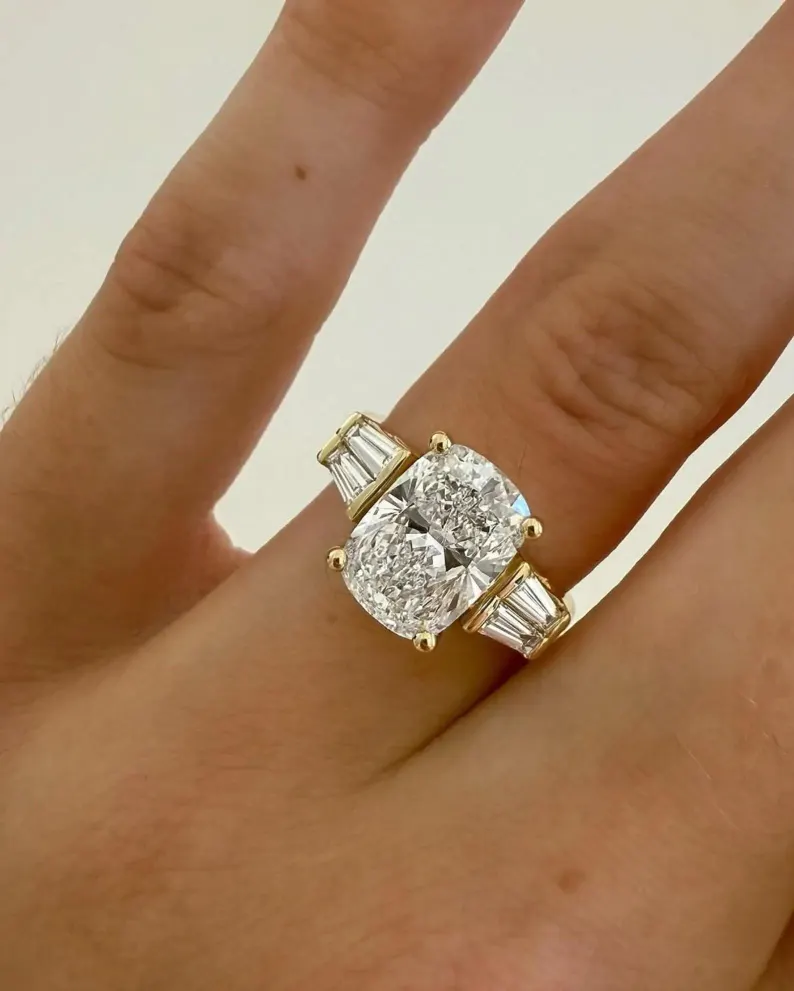 Taylor Swift Engagement Ring dupes - elongated cushion cut diamond - A curated Etsy list