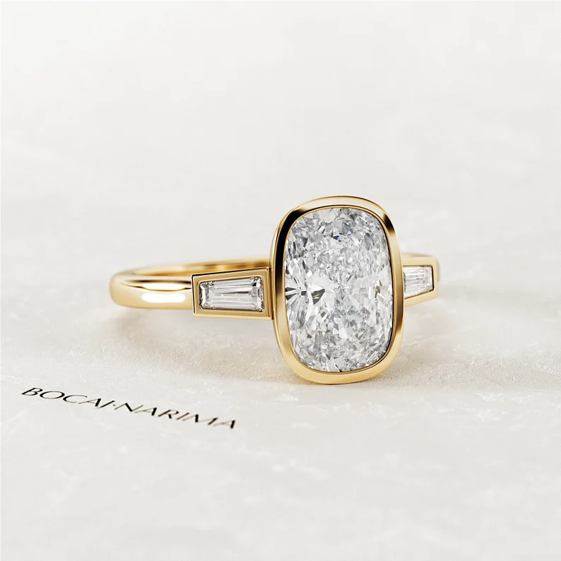 Taylor Swift Engagement Ring dupes - elongated cushion cut diamond - A curated Etsy list