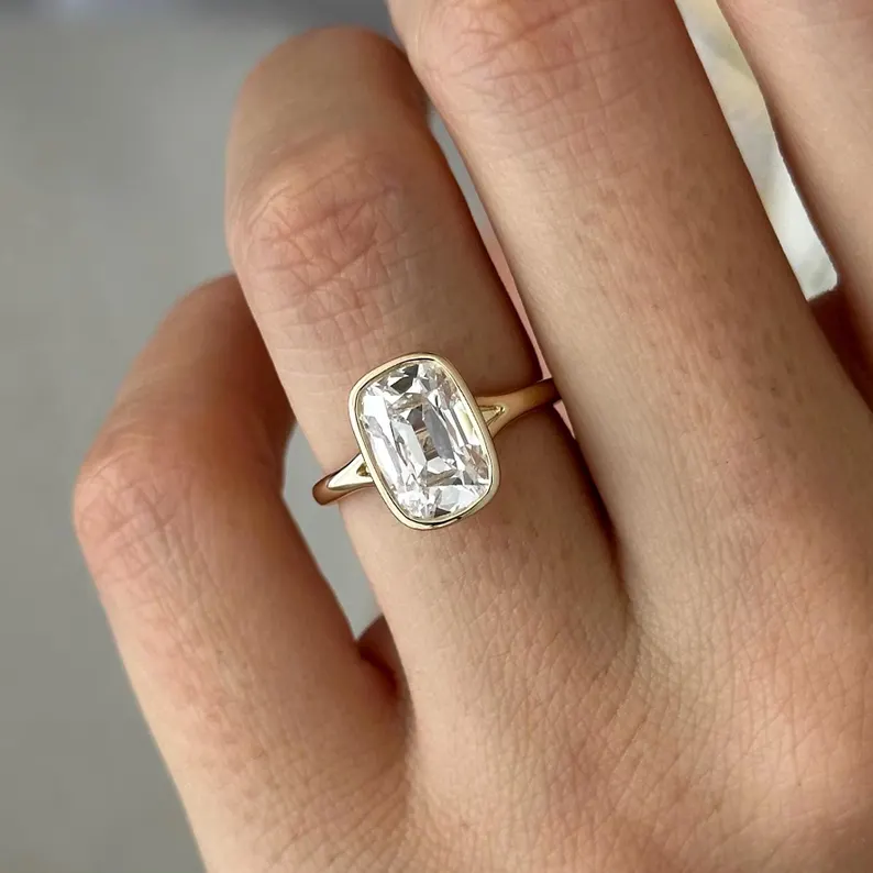 Taylor Swift Engagement Ring dupes - elongated cushion cut diamond - A curated Etsy list