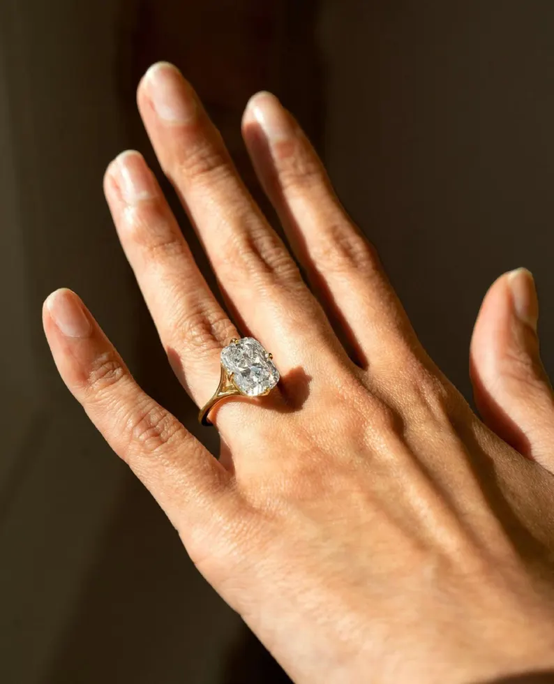 Taylor Swift Engagement Ring dupes - elongated cushion cut diamond - A curated Etsy list